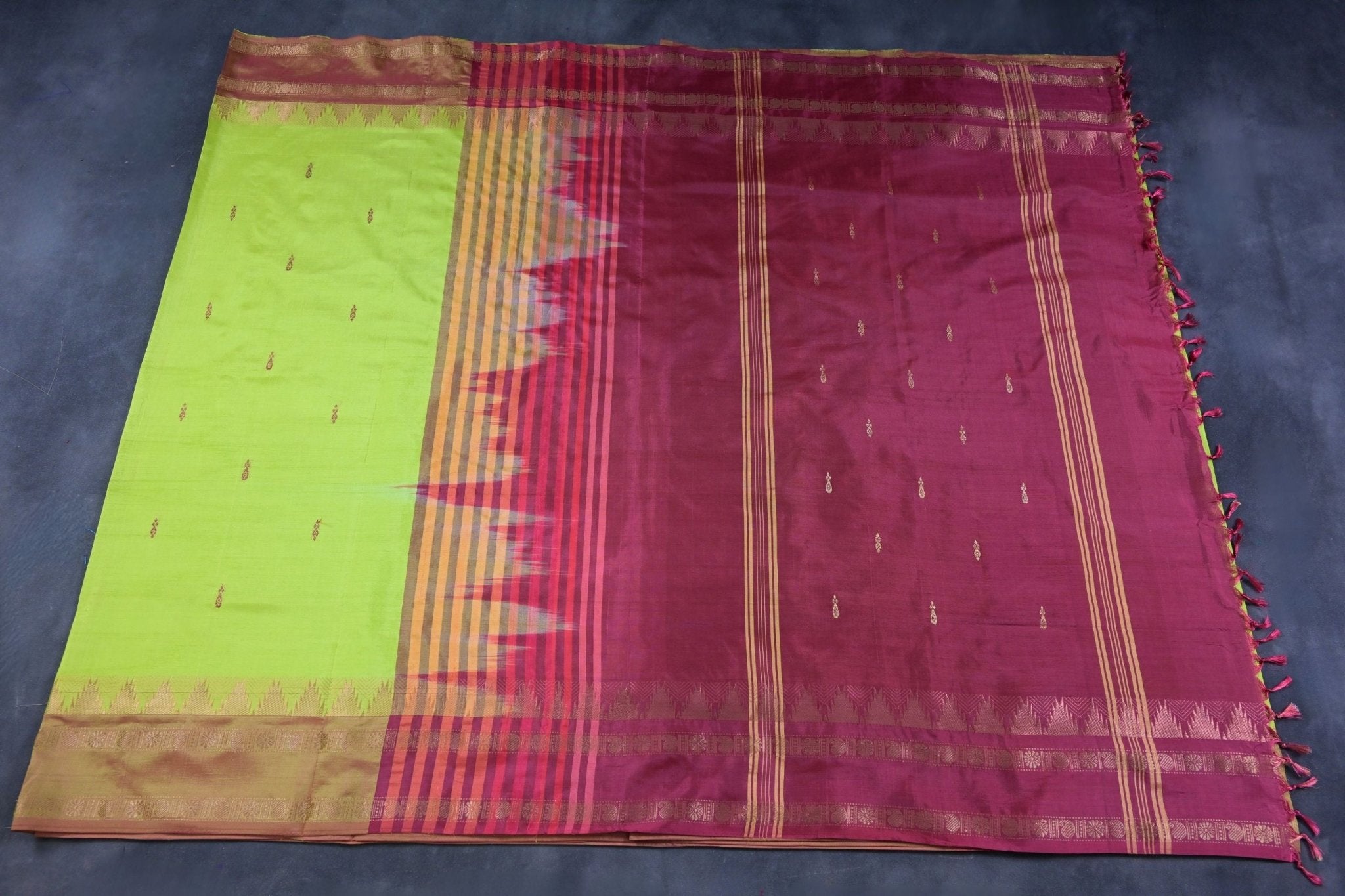 Eco-Friendly Banana Pith Saree with Gold Zari Border - JCS Fashions Saree JCS Fashions