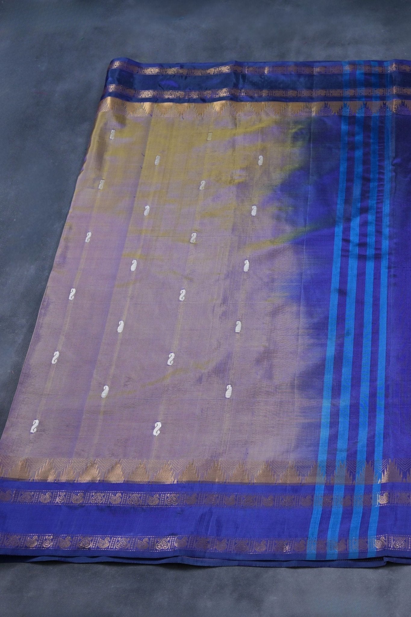 Elegant 100% Banana Pith Saree with Handwoven Gold Zari Border Saree JCS Fashions