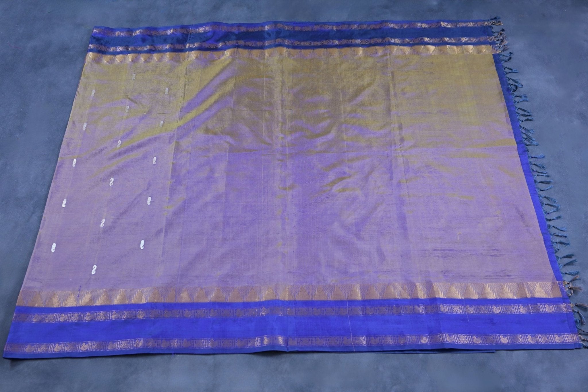 Elegant 100% Banana Pith Saree with Handwoven Gold Zari Border Saree JCS Fashions