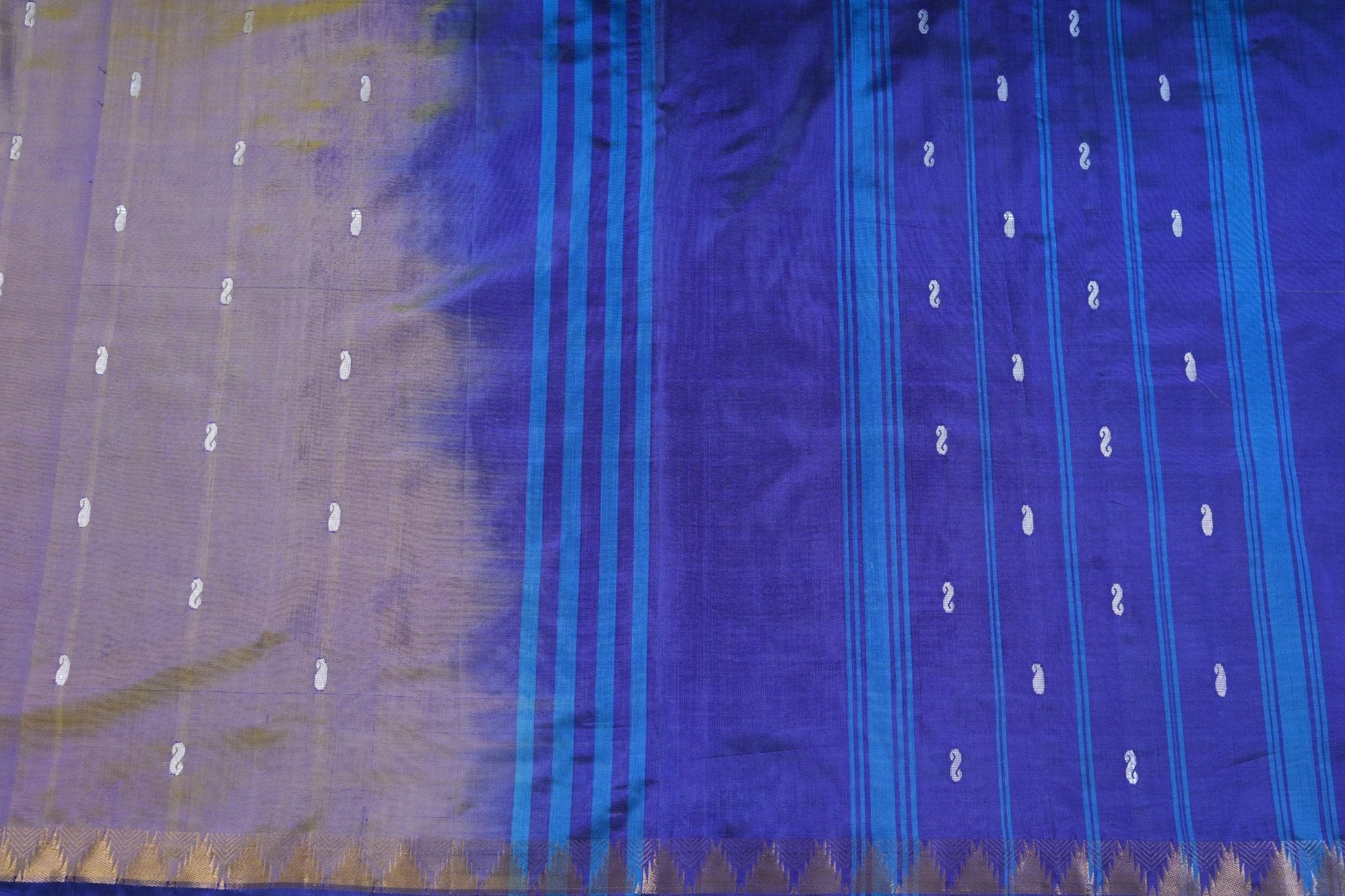 Elegant 100% Banana Pith Saree with Handwoven Gold Zari Border Saree JCS Fashions