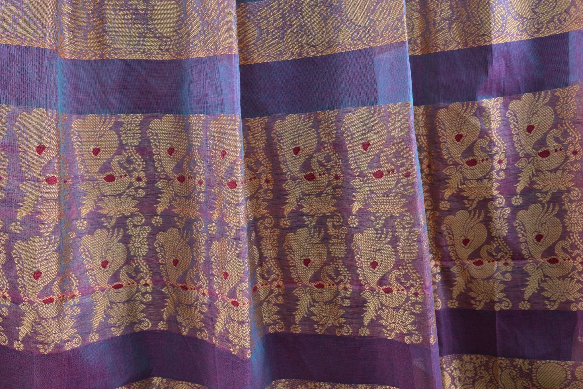 Elegant 100% Cotton Saree with Richly Woven Pallu - Indian Aesthetics Saree JCS Fashions