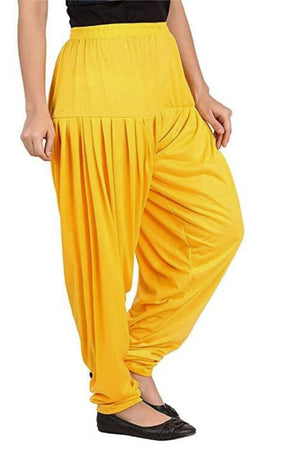 Yellow Cotton Patiala - with Style