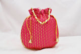 Elegant Embroidered Women's Potlis by JCS Fashions - Perfect Accessory Potli JCS Fashions Pink 23*21
