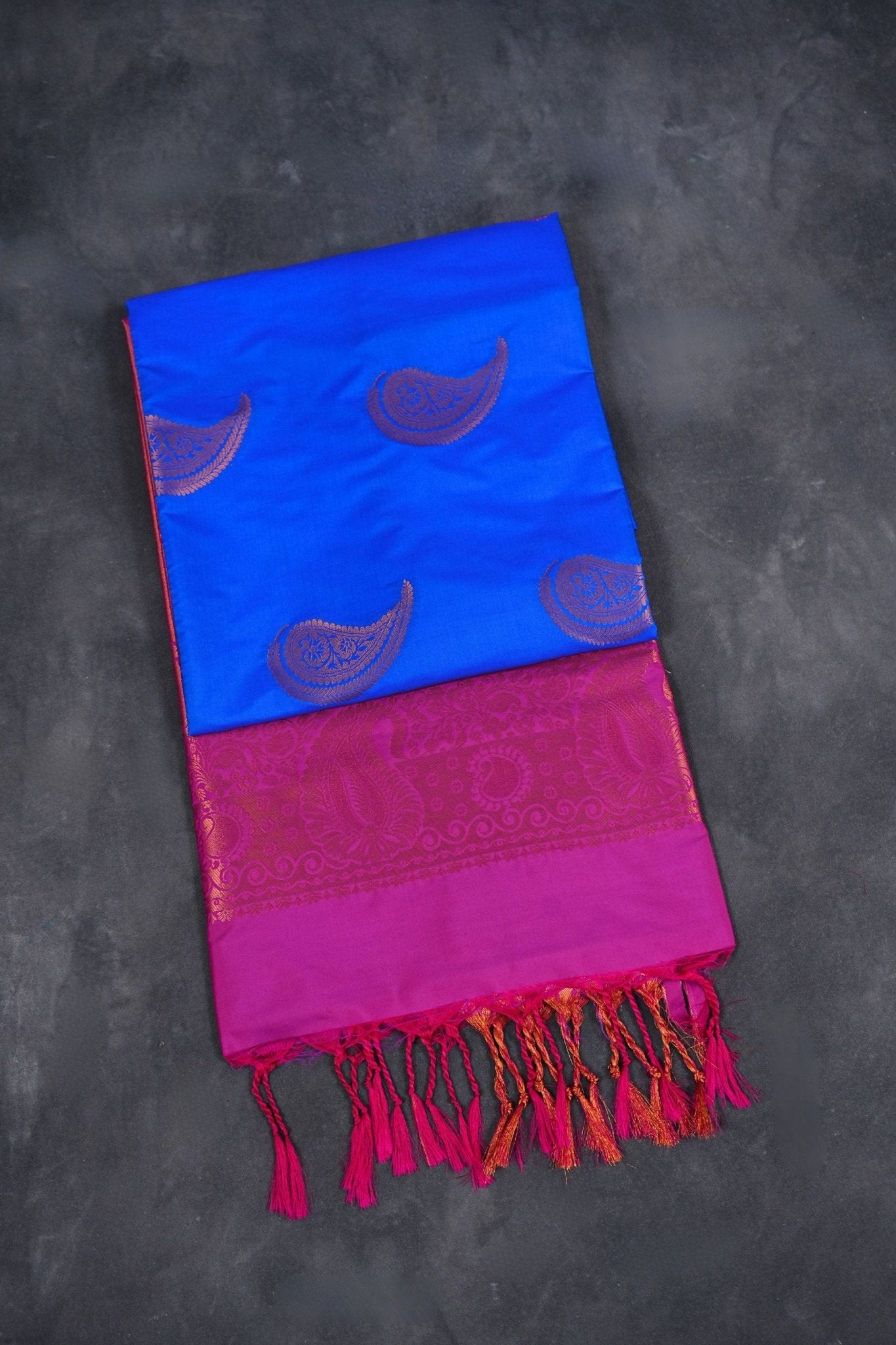 Elegant Kanchipuram Blended Silk Saree: Tradition meets Style Saree JCS Fashions Blue 5.5 meters