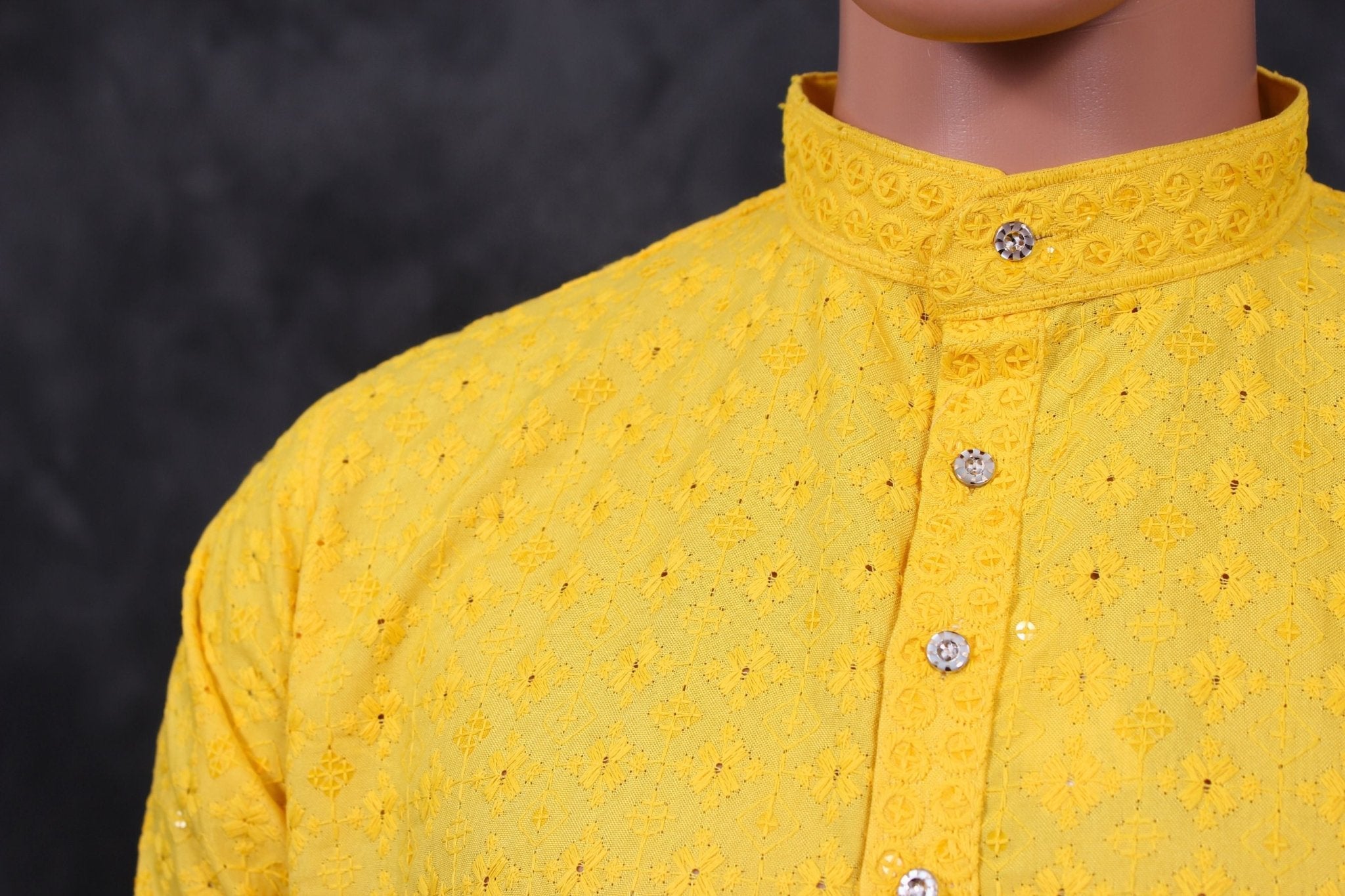 Elegant Lakhnavi Men's Kurta with Sequin Details and Embroidery Men JCS Fashions