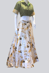 Elegant Printed Lehenga with Taffeta Silk Blouse and Dupatta Lehenga JCS Fashions