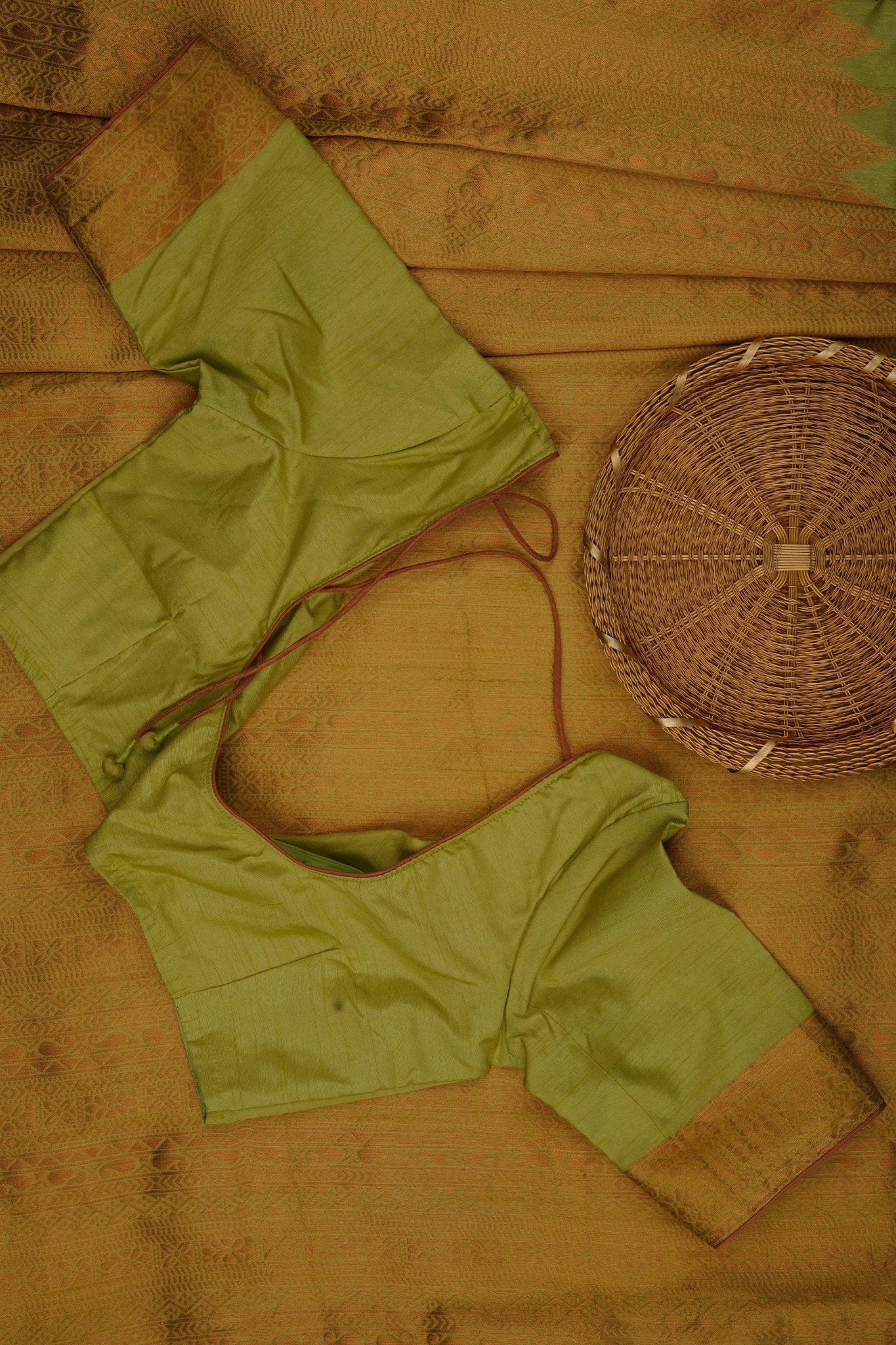 Elegant Rising Border Kanchipuram Semi-Silk Saree in Pista Green Saree JCS Fashions Pista Green 5.5 meters