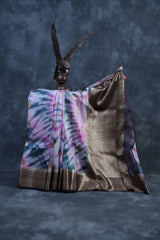 Elegant Shibori Print Kora Silk Saree - Tradition Meets Trend Saree JCS Fashions Pink 5.5 meters