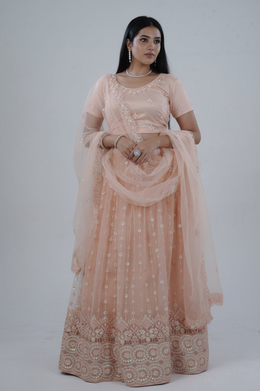 Elegant Soft Net Lehenga With Premium Beadwork & Sequins Embellishments LEHENGA JCS Fashions