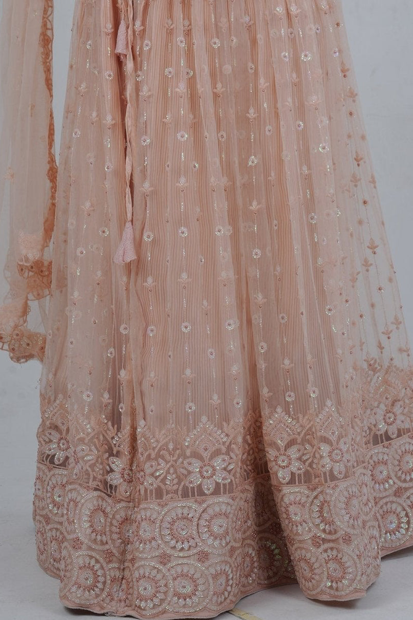 Elegant Soft Net Lehenga With Premium Beadwork & Sequins Embellishments LEHENGA JCS Fashions
