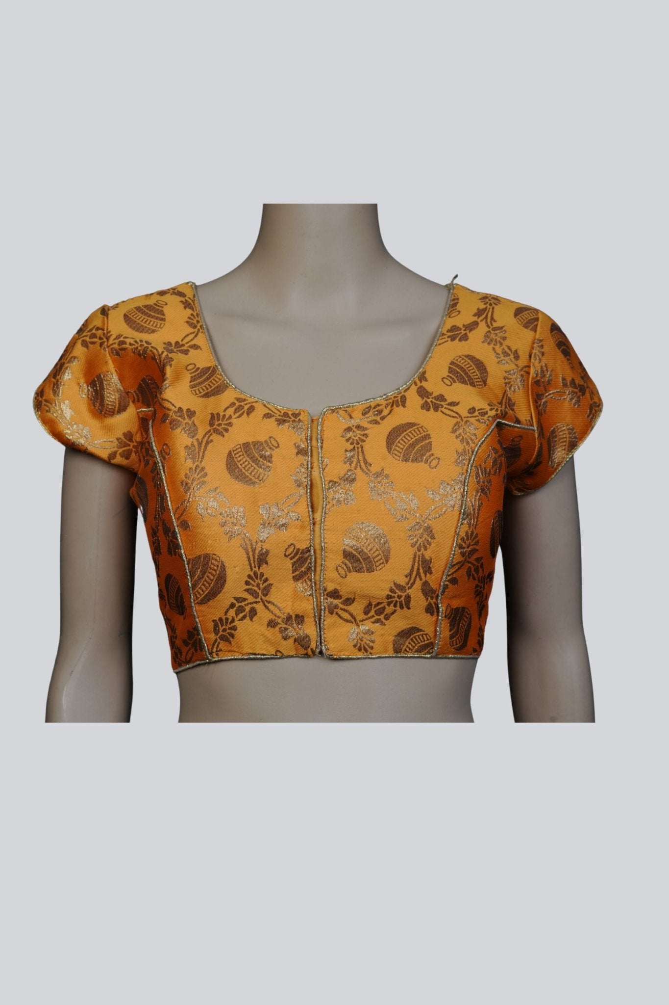 Elegant Threads: Discover Timeless Style with JCSFashions' Brocade Blouse Blouse JCS Fashions Orange 38