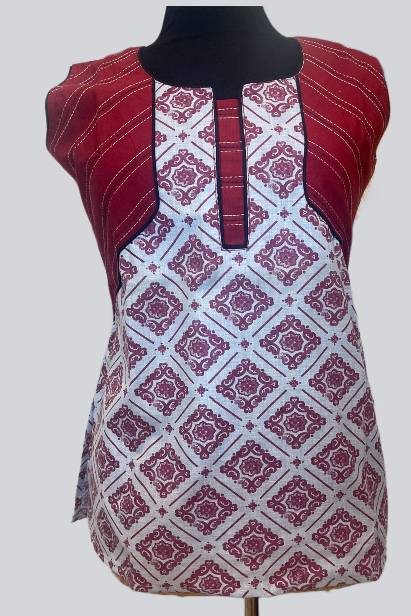 Elevate Your Style: Cotton Kurti, 28" Length, Trendy Short Sleeves - JCS Fashions