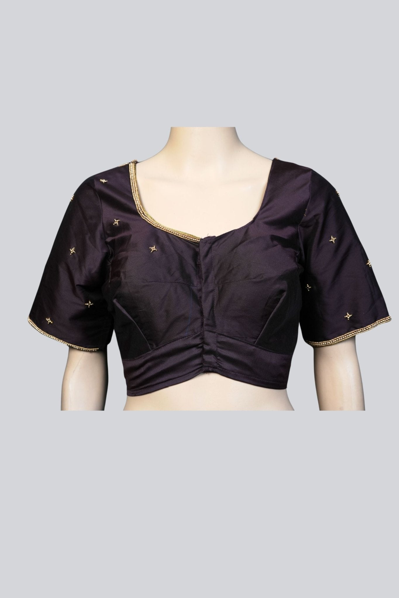 Elevate Your Style with Exquisite Aari Work Blouse at JCSFashions Blouse JCS Fashions Brown 38