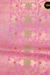 Embose Gold Jall Zari Deepam Pattu Saree | Exquisite Kanchi Border Saree JCS Fashions