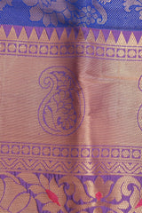 Embose Gold Jall Zari Deepam Pattu Saree | Exquisite Kanchi Border Saree JCS Fashions