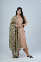 Embroidered Sequin Soft Chinnon Salwar Kameez: Luxurious Kurti Set KURTI JCS Fashions