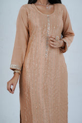 Embroidered Sequin Soft Chinnon Salwar Kameez: Luxurious Kurti Set KURTI JCS Fashions