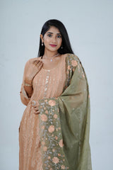 Embroidered Sequin Soft Chinnon Salwar Kameez: Luxurious Kurti Set KURTI JCS Fashions