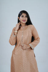Embroidered Sequin Soft Chinnon Salwar Kameez: Luxurious Kurti Set KURTI JCS Fashions