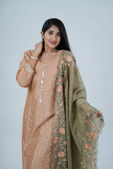 Embroidered Sequin Soft Chinnon Salwar Kameez: Luxurious Kurti Set KURTI JCS Fashions