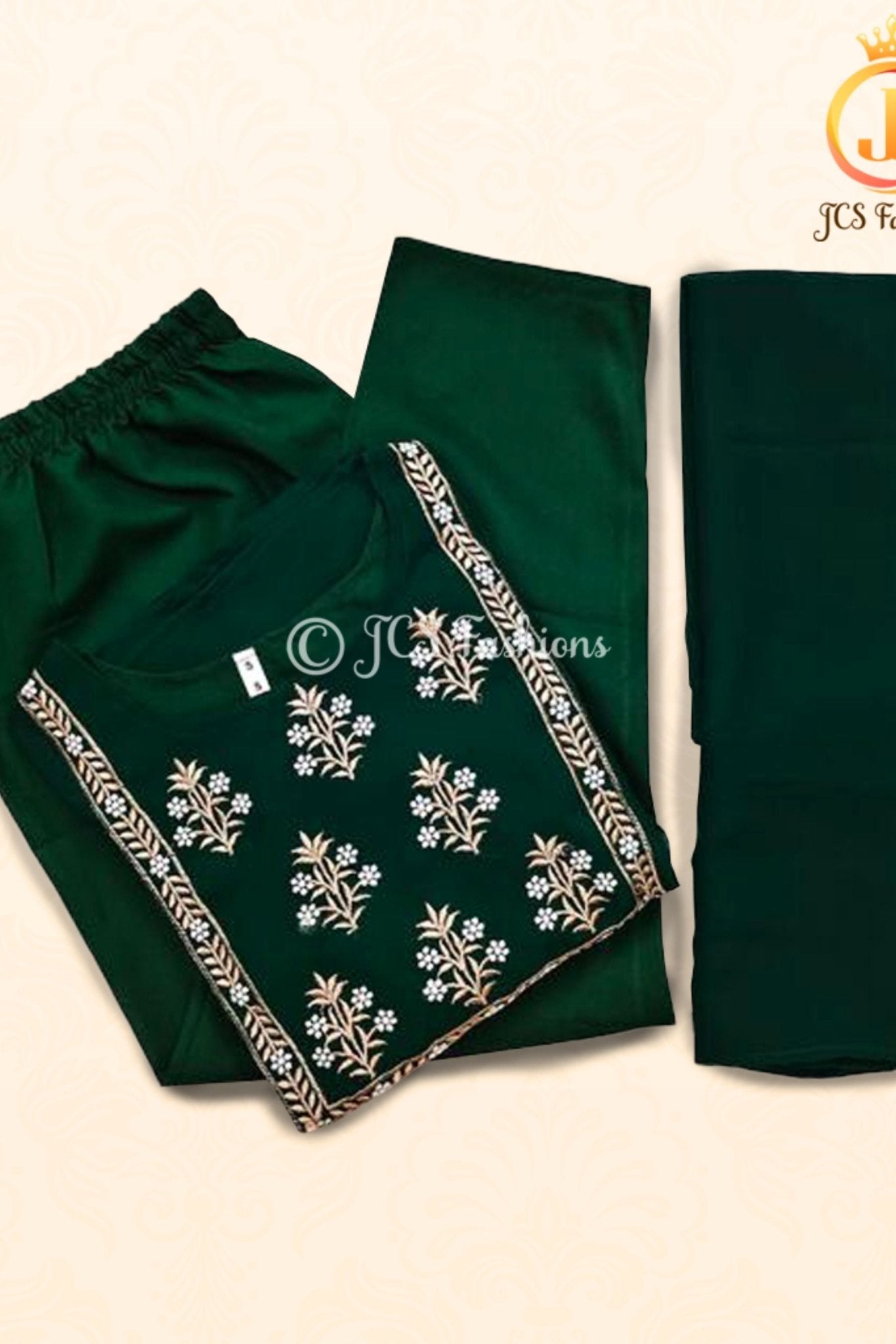Embroidered Georgette Anarkali Dress Set with 3 Pc set KURTI JCS Fashions