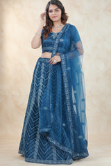 Enchantress Designer Soft Net Lehenga Set with Elegant Embroidery LEHENGA JCS Fashions