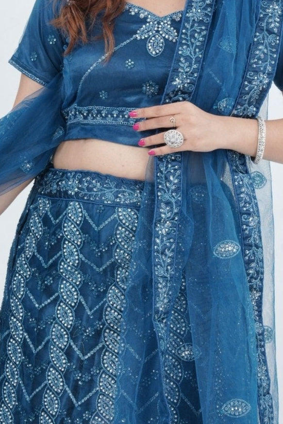 Enchantress Designer Soft Net Lehenga Set with Elegant Embroidery LEHENGA JCS Fashions
