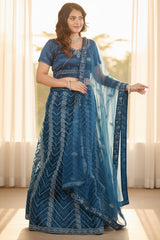 Enchantress Designer Soft Net Lehenga Set with Elegant Embroidery LEHENGA JCS Fashions