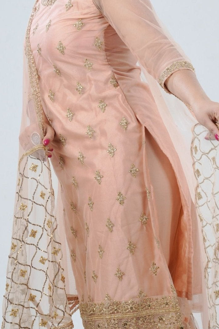 Ethnic Elegance: Soft Net Sharara - Perfect for Special Occasions KURTI JCS Fashions
