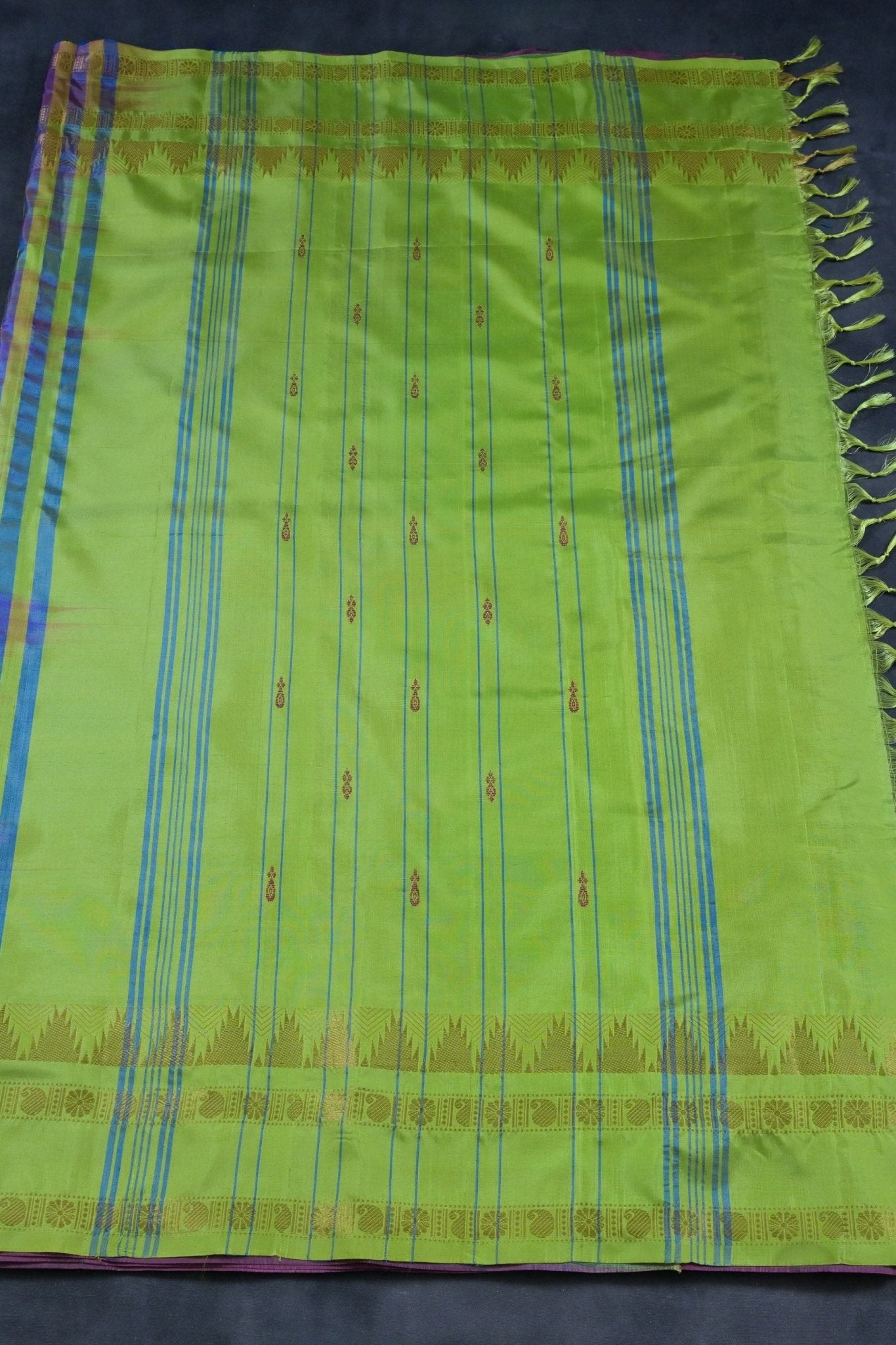 Exquisite Banana Pith Saree with Golden Zari Border Saree JCS Fashions