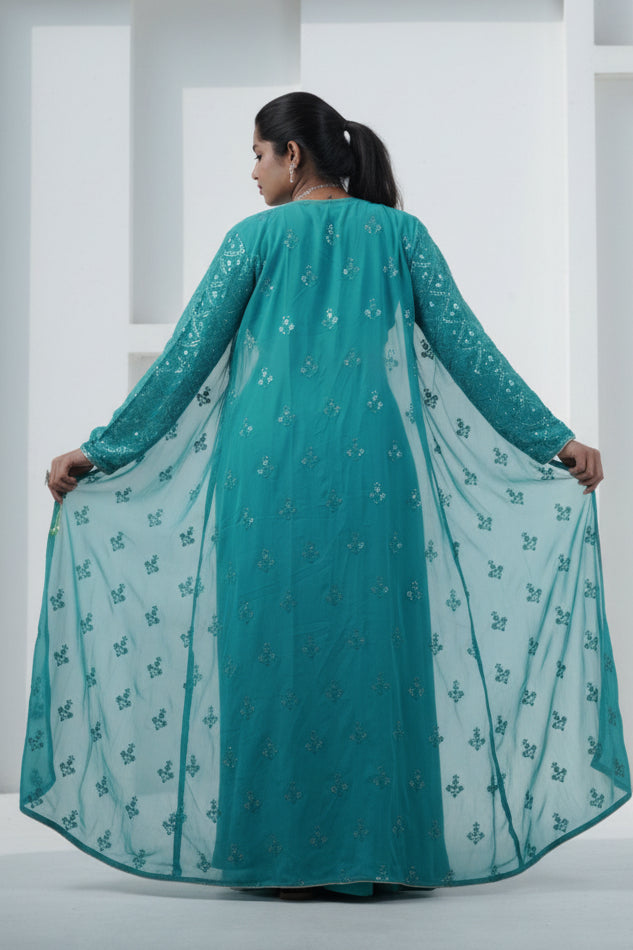 Exquisite Crop Top with Palazzo Pants With Matching Dupatta and Overcoat KURTI JCS Fashions