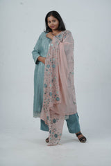 Exquisite Embroidered Chinnon Salwar Kameez: Elegant Kurti with Sequins Work KURTI JCS Fashions