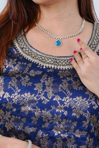 Exquisite Embroidered Palazzo and Salwar kameez Suit in Blue KURTI JCS Fashions