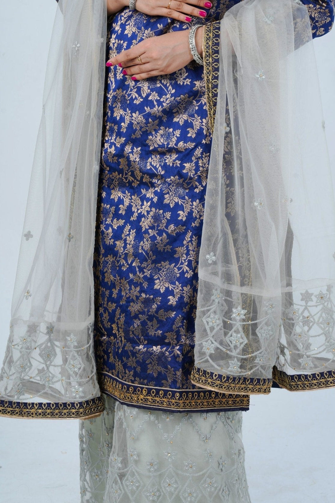 Exquisite Embroidered Palazzo and Salwar kameez Suit in Blue KURTI JCS Fashions