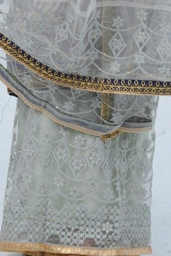 Exquisite Embroidered Palazzo and Salwar kameez Suit in Blue KURTI JCS Fashions