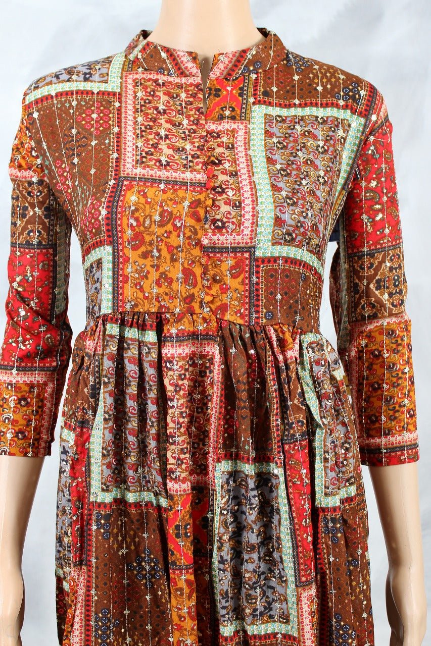 Exquisite Handcrafted Cotton Anarkali Kurti with Sequence Work KURTI JCS Fashions