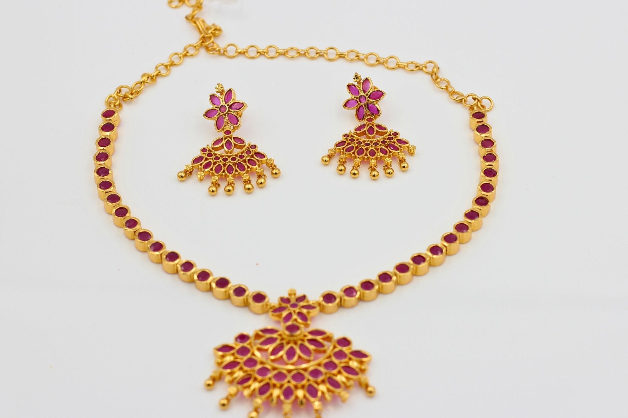 Exquisite Kemp Stone Jewelry Neck Set: Handcrafted and High-Quality Alloy Jewelry JCS Fashions
