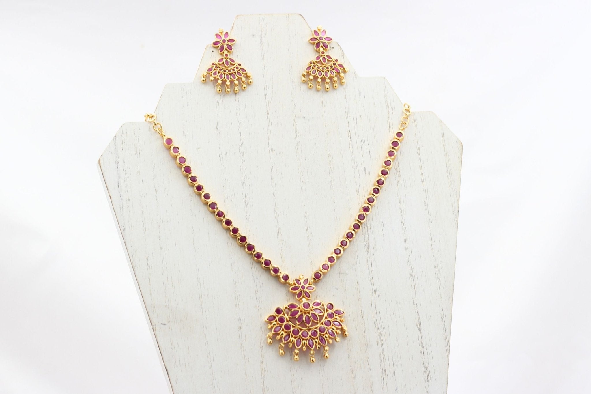 Exquisite Kemp Stone Jewelry Neck Set: Handcrafted and High-Quality Alloy Jewelry JCS Fashions