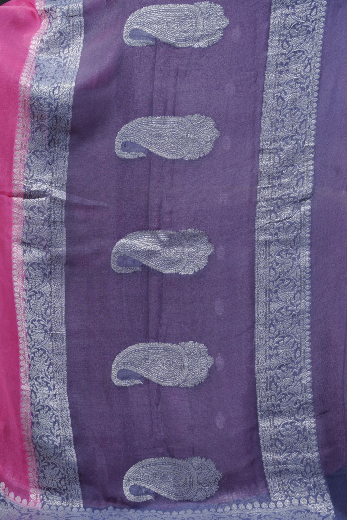 Exquisite Khaddi Georgette Sarees: Allover Silver Weaving SAREE JCS Fashions