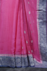 Exquisite Khaddi Georgette Sarees: Allover Silver Weaving SAREE JCS Fashions