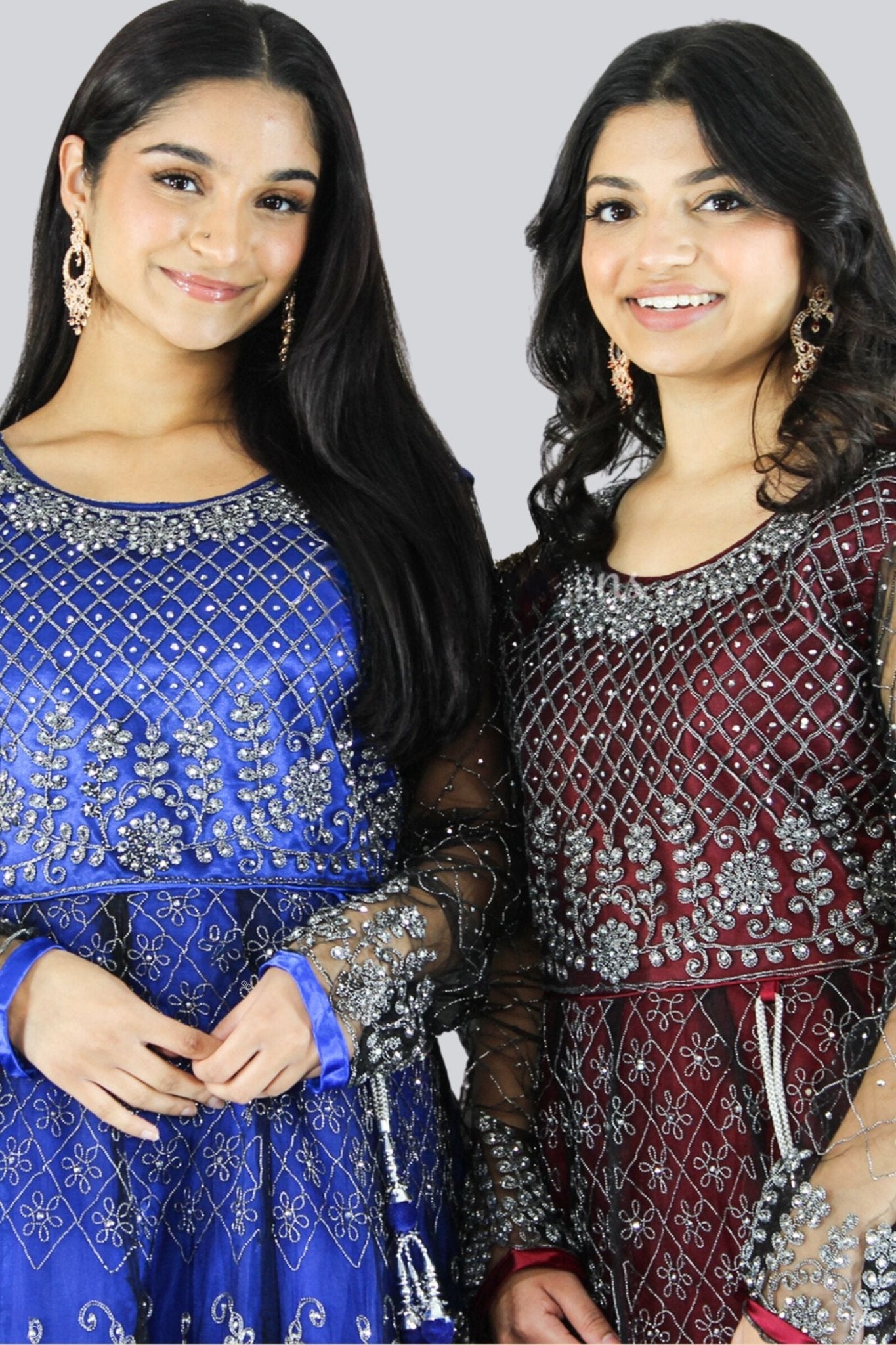 Exquisite Mother - and - daughter combo Stone work long dress - JCS Fashions