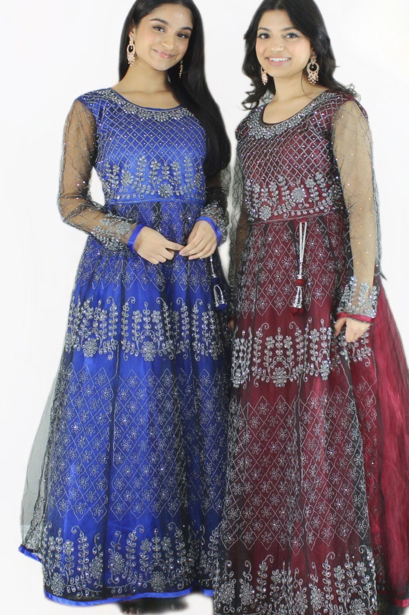 Exquisite Mother - and - daughter combo Stone work long dress - JCS Fashions