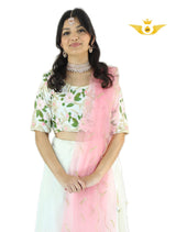 Exquisite pink and White Lehenga with heavy embroidery work LEHANGA JCS Fashions
