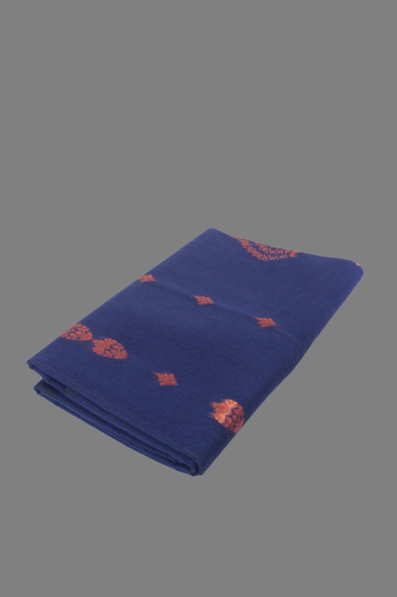 Exquisite Pure Silk-Cotton Saree: Lightweight Elegance with Large Motifs Saree JCS Fashions Blue 5.5 meters