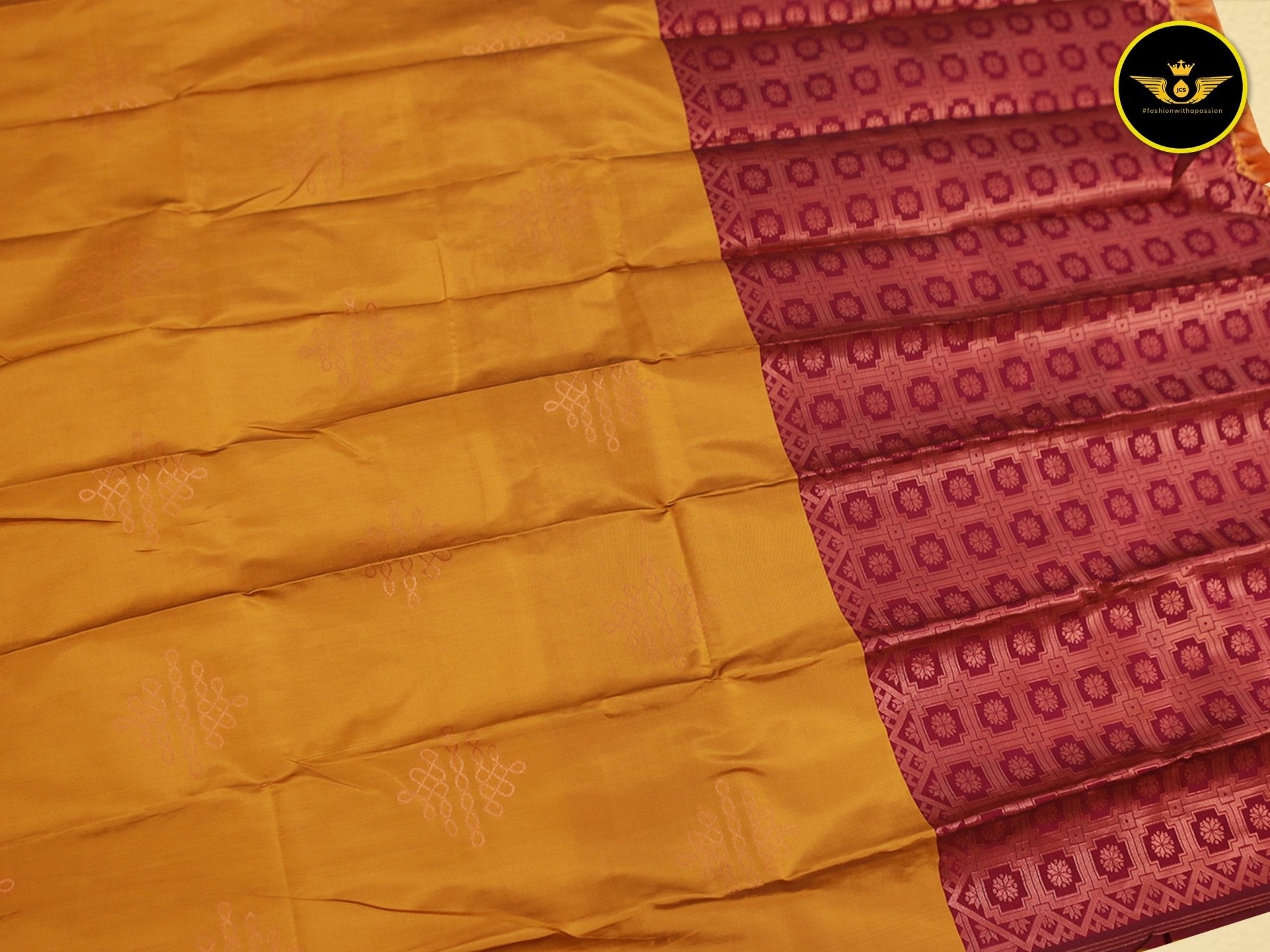 Exquisite Rangoli Art Silk Saree with Kolam Design - Lightweight Saree JCS Fashions