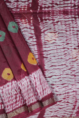 Exquisite RAW SILK SHIBORI Sarees: Real Bandini and Zari Border SAREE JCS Fashions