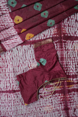 Exquisite RAW SILK SHIBORI Sarees: Real Bandini and Zari Border SAREE JCS Fashions