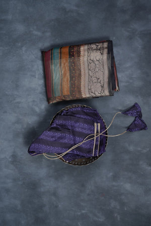 Multicolor Sabhyasachi Lehariya Organza Silk Saree