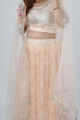 Exquisite Showstopper Lehenga with Lavish Embellishments in Pastel Peach LEHENGA JCS Fashions