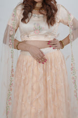 Exquisite Showstopper Lehenga with Lavish Embellishments in Pastel Peach LEHENGA JCS Fashions